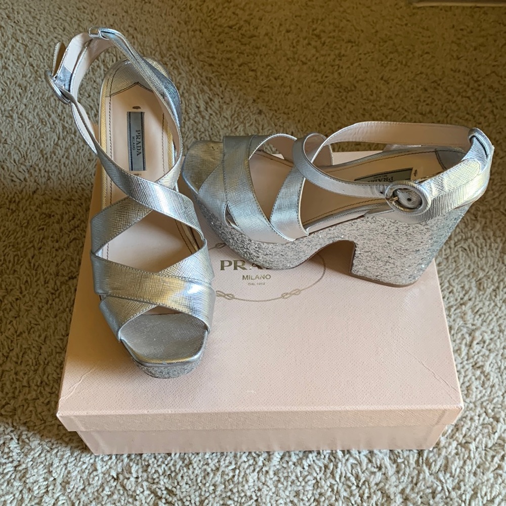 Prada Glitter Heels